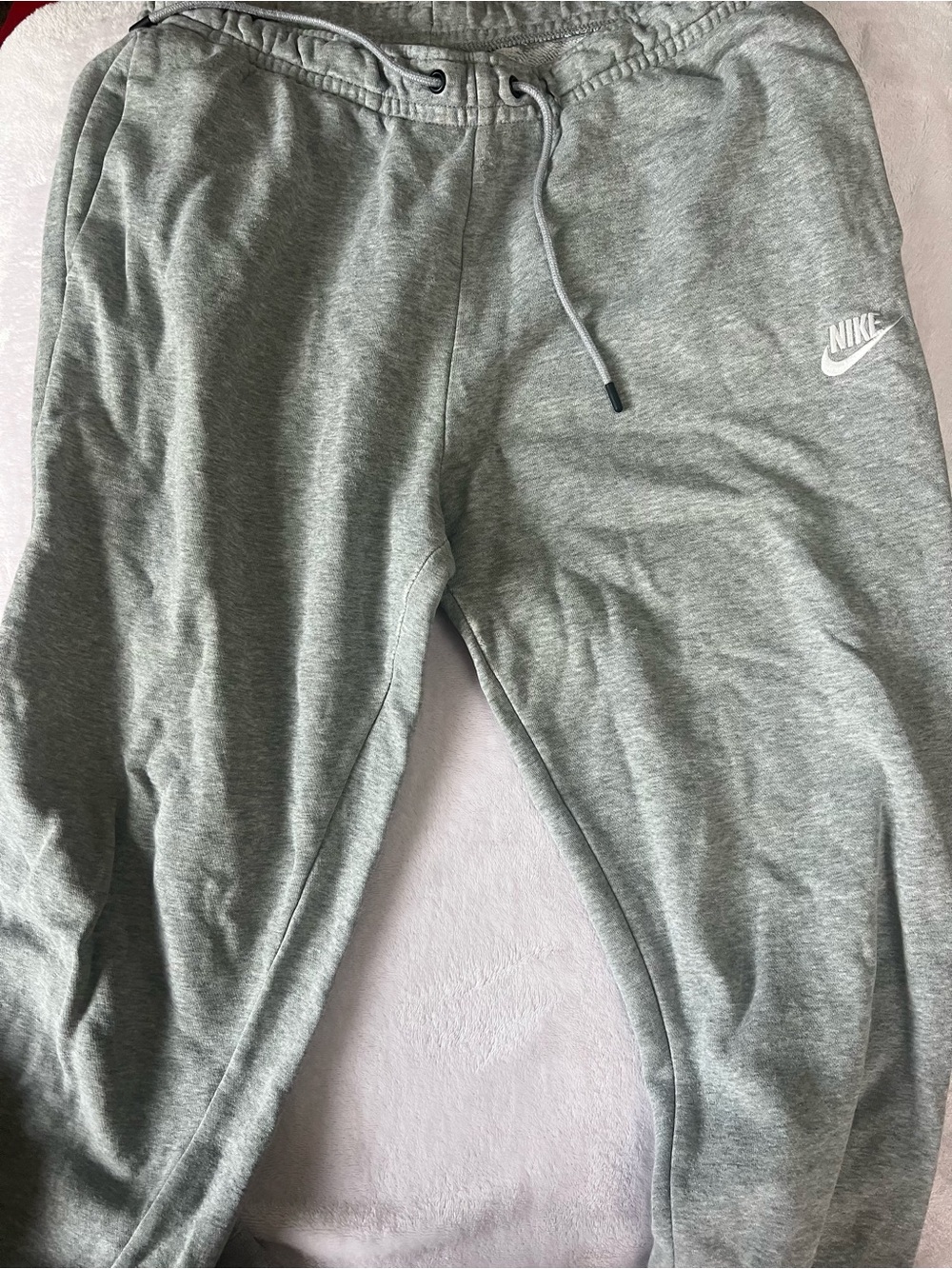 Nike Kids Gray Sweat Joggers with White Swoosh